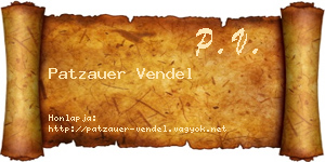 Patzauer Vendel névjegykártya